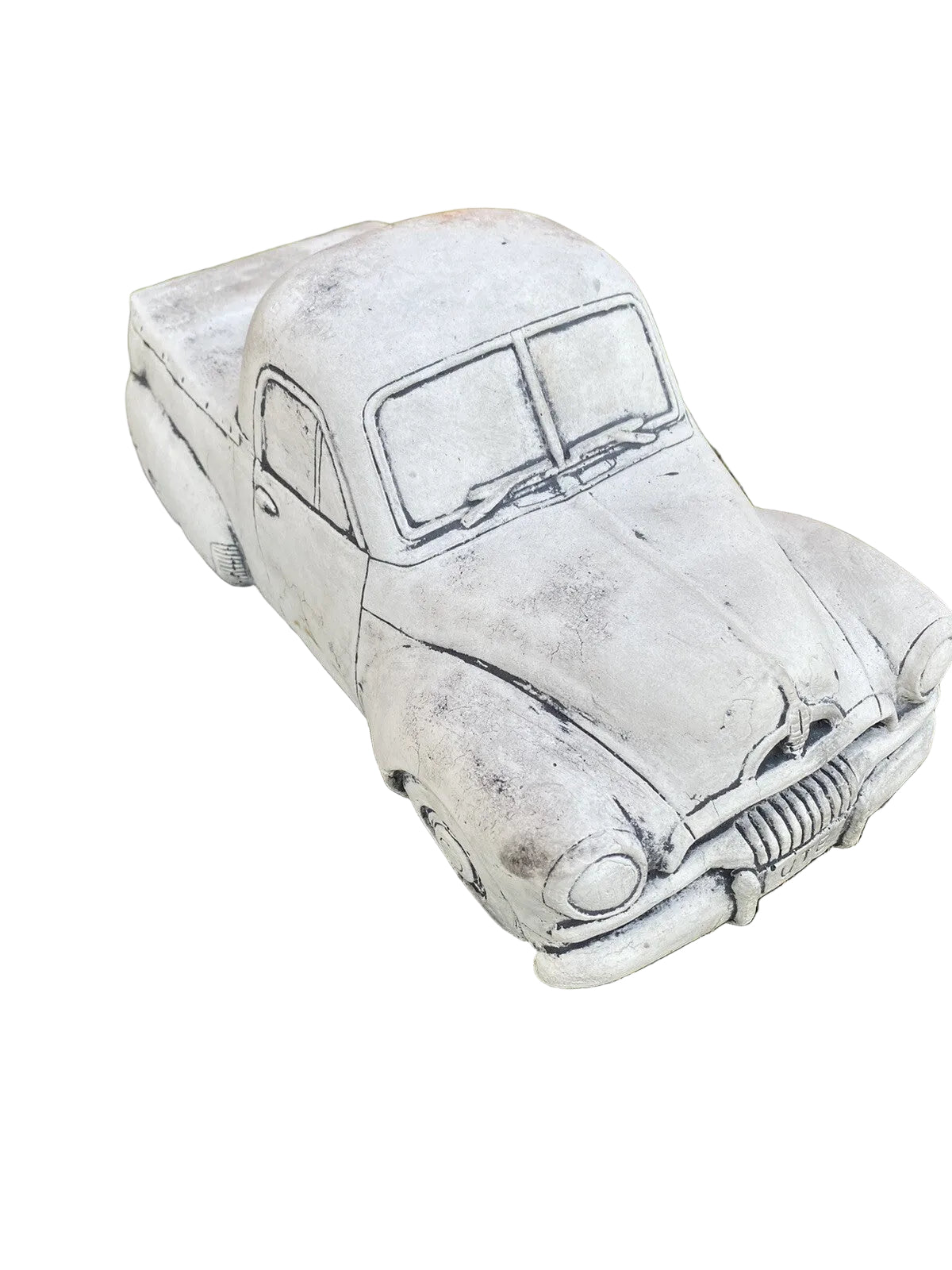 22nice4me Garden Statues 1955 FJ Ute concrete garden ornament with an antique finish and hand-painted details.