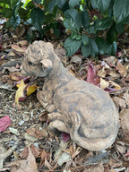 22nice4me Garden Statues brown concrete calf ornament laying down in a garden setting with a matte finish