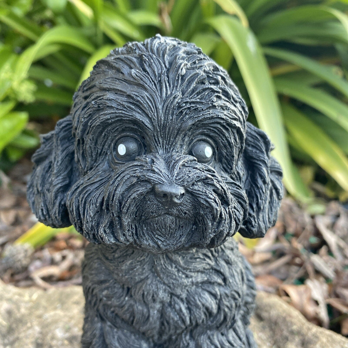 22nice4me Garden Statues hand-painted concrete Cavoodle memorial ornament for garden decor