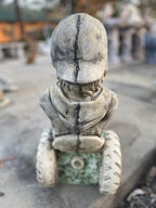 22nice4me Garden Statues hand-painted concrete boy on tractor ornament with frog detail for outdoor garden decor