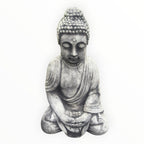 22nice4me Garden Statues concrete Buddha in a seated meditation pose with a weathered grey finish