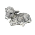 22nice4me Garden Statues hand-painted concrete calf statue in a resting position with realistic textured details.