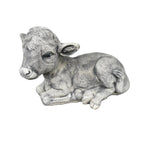 22nice4me Garden Statues hand-painted concrete calf statue in a resting position with realistic textured details.