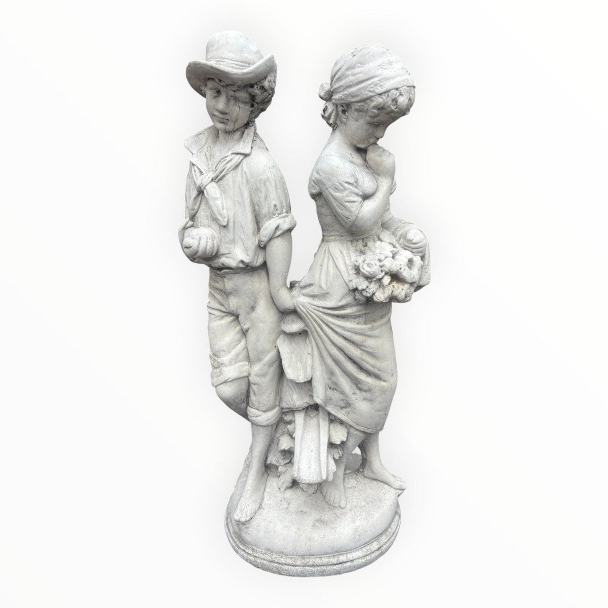 22nice4me Garden Statues white concrete first love statue featuring a man and woman in a romantic pose