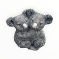22nice4me Garden Statues grey concrete koala pair cuddling, featuring detailed fur texture and expressive faces.