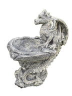 22nice4me Garden Statues concrete dragon bird bath with hand-painted textured details for garden decor