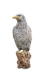 22nice4me Garden Statues hand-painted concrete eagle bird ornament perched on a rock for outdoor garden decor