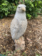 22nice4me Garden Statues hand-painted concrete eagle bird ornament perched on a rock in a garden setting