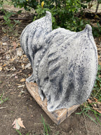 22nice4me Garden Statues grey concrete gargoyle with an antique rustic finish sitting in a garden setting