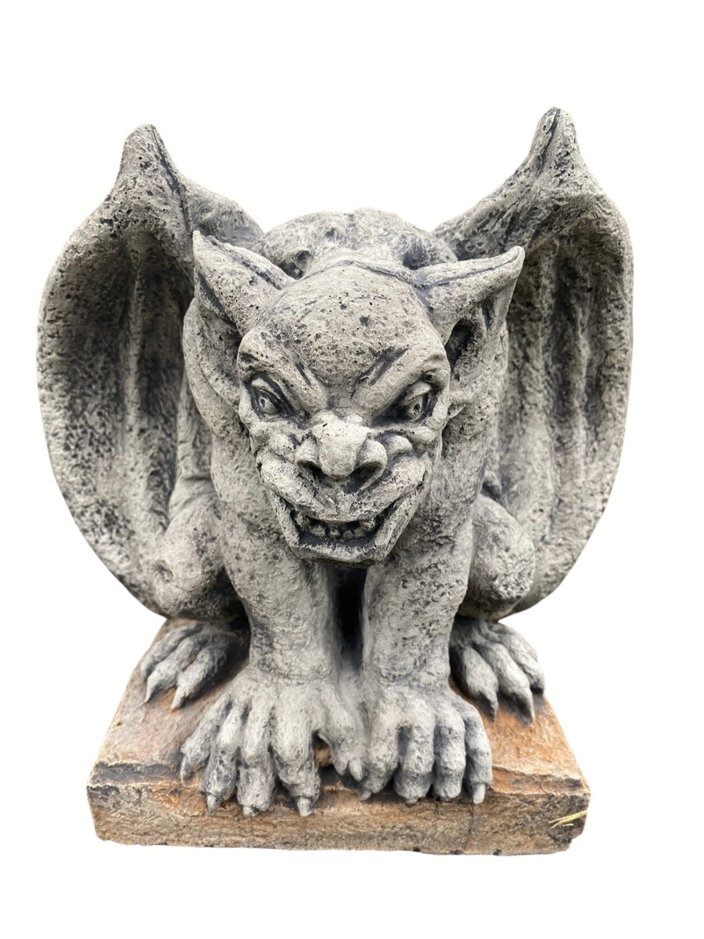 22nice4me Garden Statues grey concrete gargoyle with an antique rustic finish and detailed medieval design