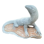 22nice4me Garden Statues hand-painted concrete goanna lizard basking on a rock with a realistic matt finish