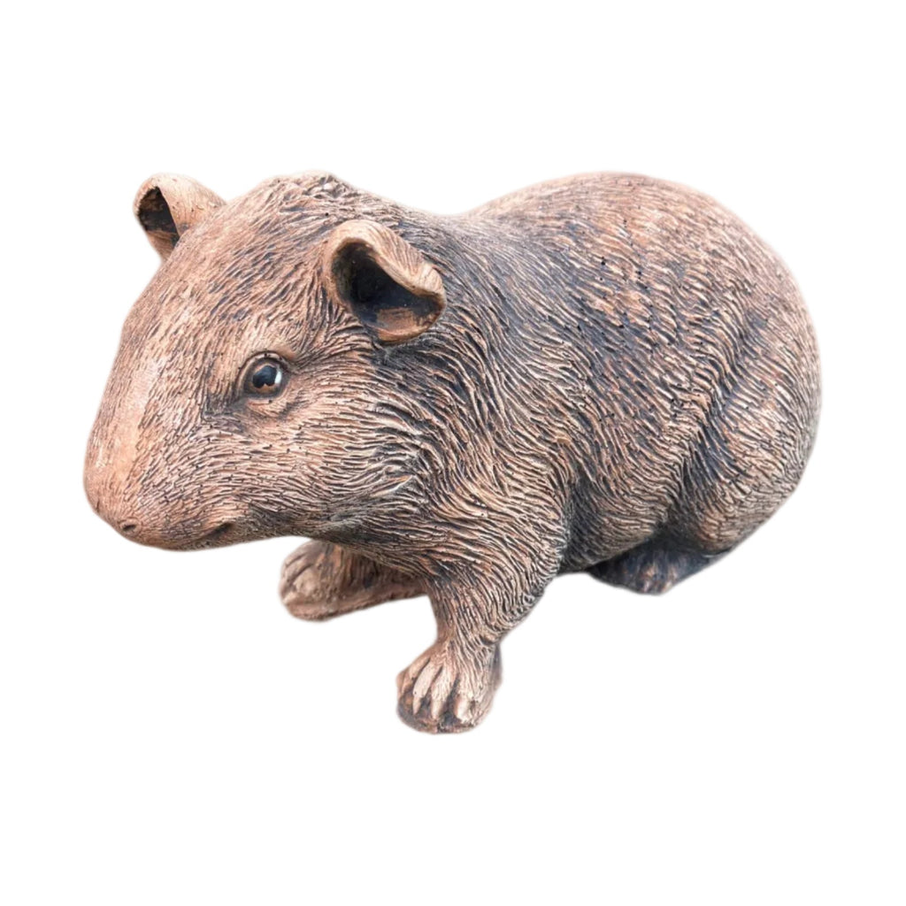 22nice4me Garden Statues hand-painted brown concrete guinea pig ornament with a realistic antique finish.