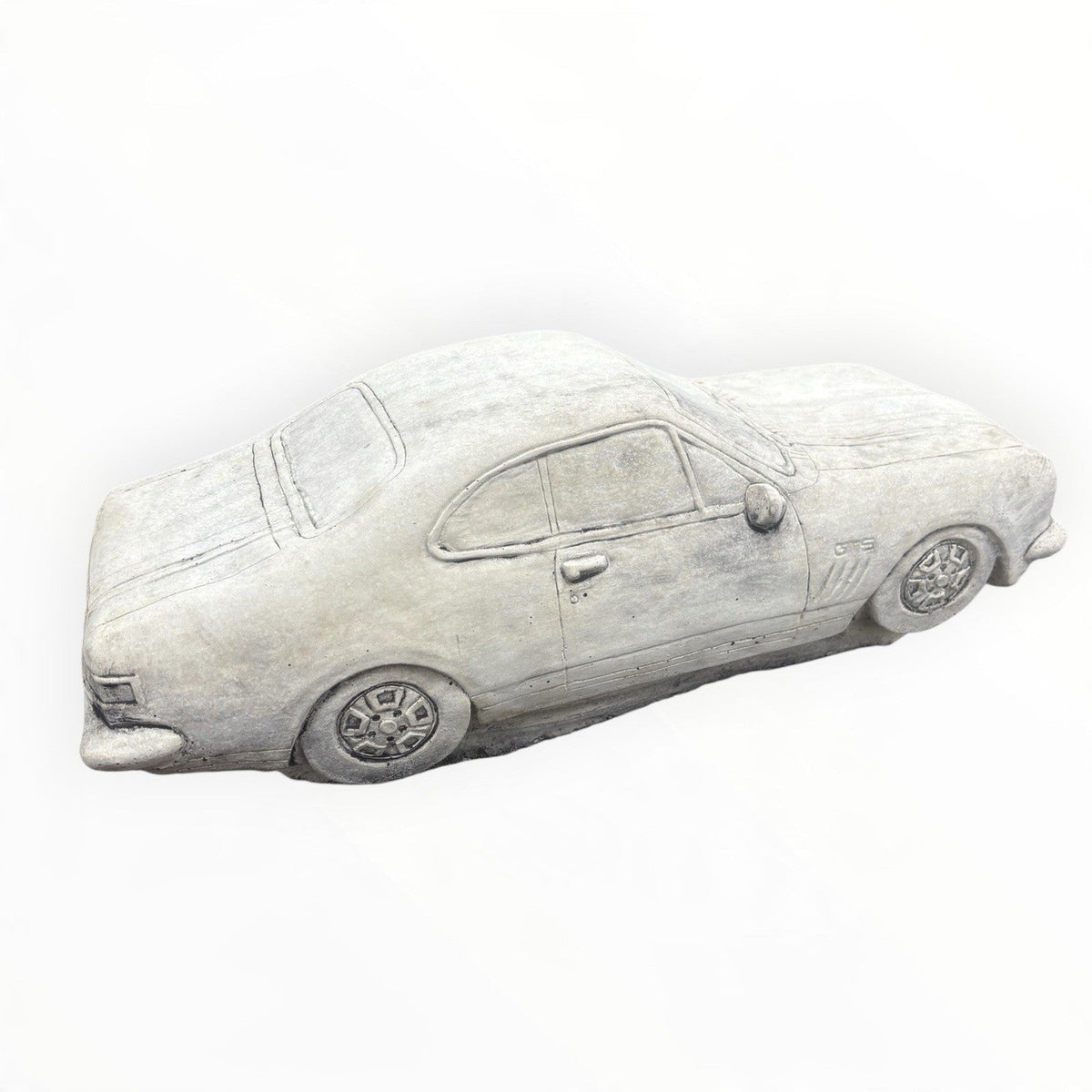 22nice4me Garden Statues concrete HK Monaro muscle car ornament with detailed bodywork and natural grey finish
