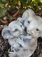 22nice4me Garden Statues concrete koala and baby ornament with an antique finish for outdoor garden decor