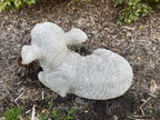 22nice4me Garden Statues concrete lamb ornament in a realistic laying down pose with a textured matt finish