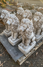 22nice4me Garden Statues pair of hand-painted concrete guardian lion statues for outdoor garden decor