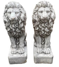 Pair of 22nice4me Garden Statues featuring life-like grey concrete guardian lions for outdoor garden decor.