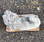 22nice4me Garden Statues concrete guardian lion sculpture in a resting pose on a rectangular base for outdoor decor