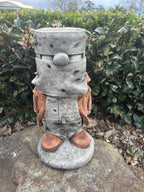22nice4me Garden Statues concrete Ned Kelly figure with iconic armour, helmet, and brown hand-painted accents.