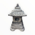 22nice4me Garden Statues grey concrete Asian-style pagoda lantern with a tiered roof and decorative finial.