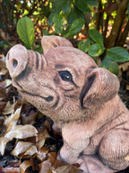 22nice4me Garden Statues hand-painted concrete piglet ornament with realistic textures in a garden setting