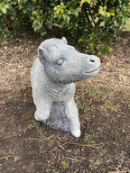 22nice4me Garden Statues concrete pony sculpture with a textured grey matte finish in a garden setting