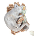 22nice4me Garden Statues hand-painted concrete possum plaque on a branch for outdoor wall hanging