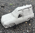 22nice4me Garden Statues concrete Sandman panel van ornament with surfboard on roof and detailed car features