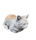 22nice4me Garden Statues hand-painted concrete sleeping cat memorial with an antique grey finish for outdoor decor