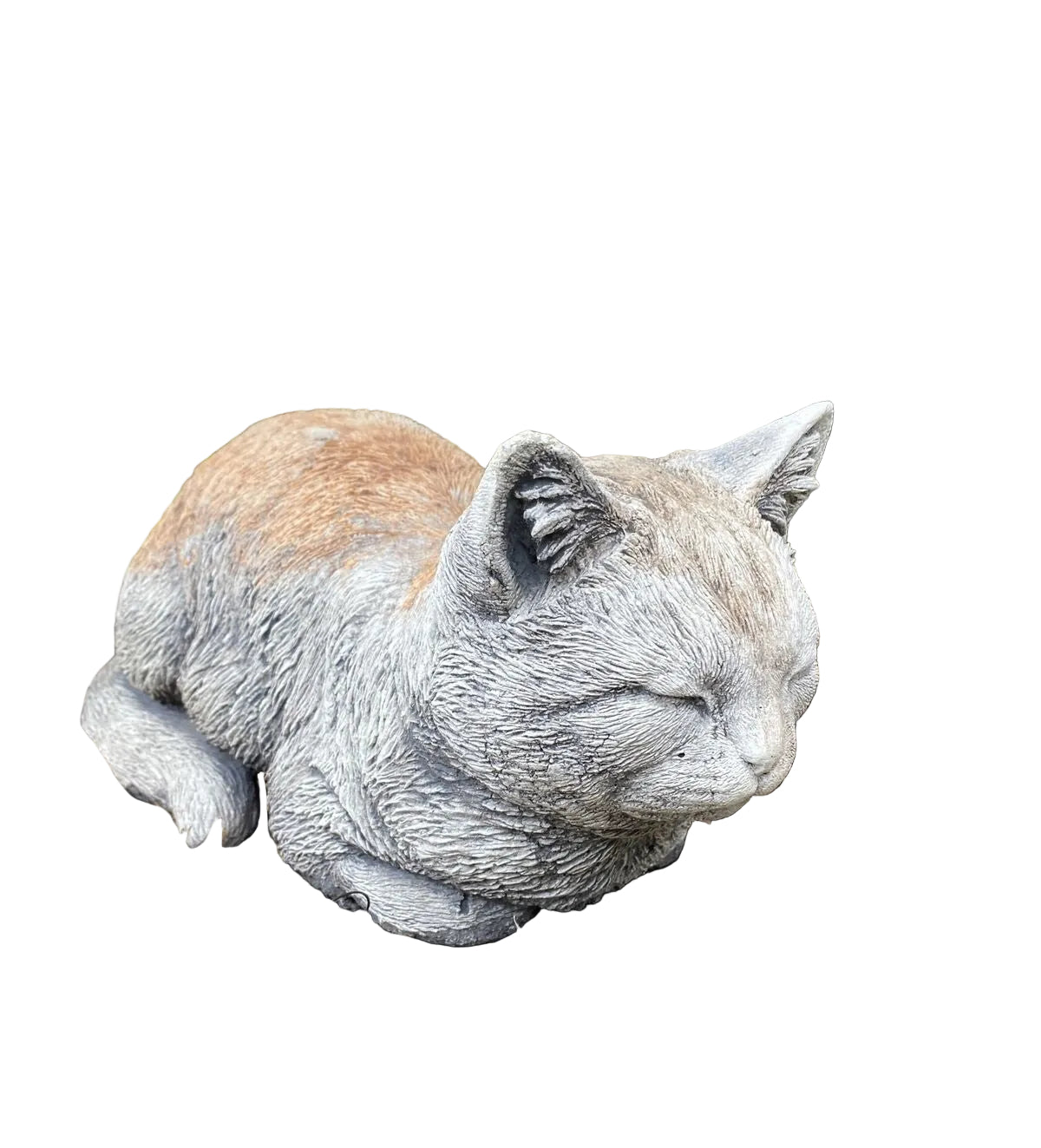 22nice4me Garden Statues hand-painted concrete sleeping cat memorial with an antique grey finish for outdoor decor