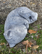 22nice4me Garden Statues sleeping wombat garden ornament made of grey concrete with a realistic matt finish