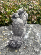 22nice4me Garden Statues concrete three wise turtles ornament with grey stone finish and detailed shell textures