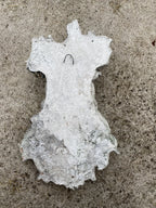 Back view of 22nice4me Garden Statues concrete tree face decoration showing the metal hanging loop