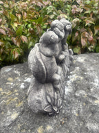 22nice4me Garden Statues concrete three wise turtles ornament with grey stone finish on a textured rock base