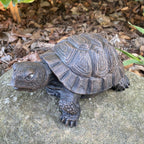22nice4me Garden Statues hand-painted concrete turtle ornament with textured shell, suitable for outdoor garden decor.