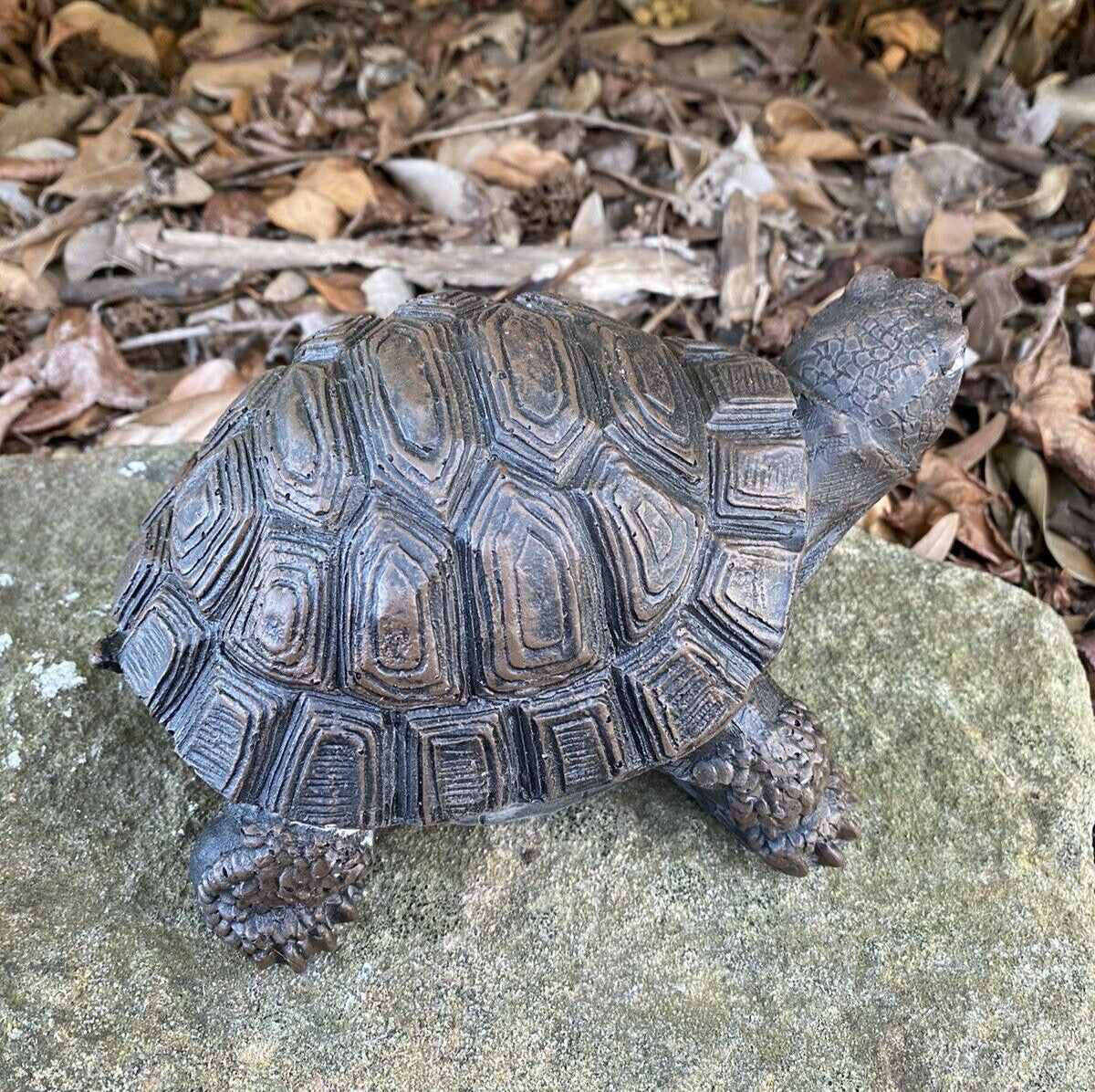 22nice4me Garden Statues hand-painted concrete turtle ornament with realistic textured shell for outdoor decor