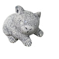 22nice4me Garden Statues Australian wombat ornament made from hand-painted grey concrete with a tilted head.