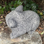 22nice4me Garden Statues hand-painted concrete wombat ornament with textured fur detail in a garden setting