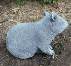 22nice4me Garden Statues hairy nose wombat ornament made of hand-painted grey concrete for outdoor garden decor