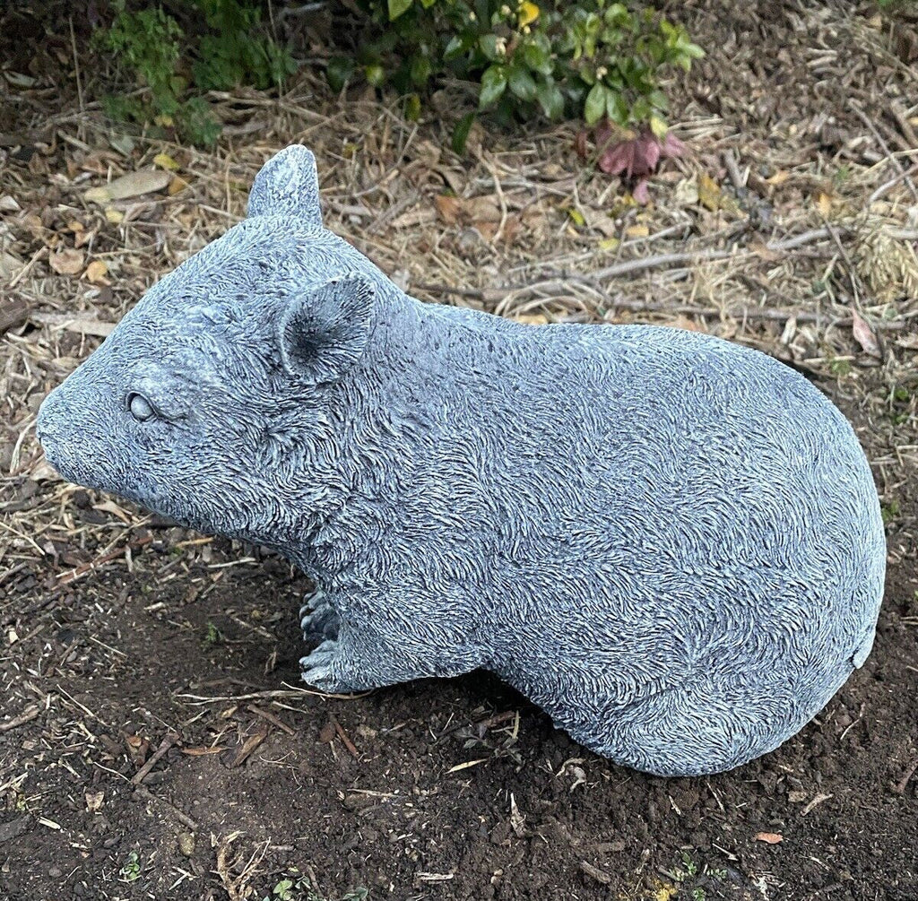 22nice4me Garden Statues hand-painted concrete hairy nose wombat garden ornament in grey