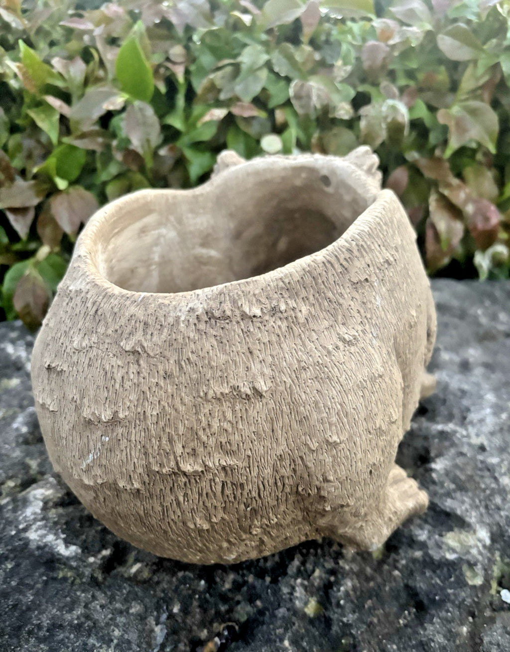 22nice4me Garden Statues concrete wombat planter with a textured earthy finish for succulents and small plants