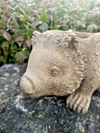 22nice4me Garden Statues concrete wombat planter with detailed textured fur and natural earthy finish in a garden