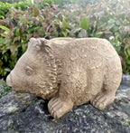 22nice4me Garden Statues concrete wombat planter with textured fur finish for succulents in a garden setting