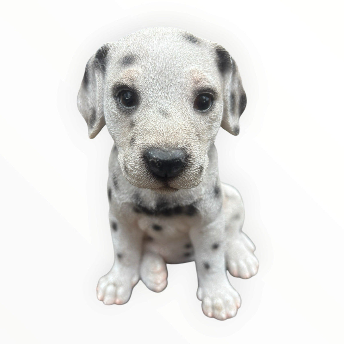 22nice4me Garden Statues resin Dalmatian puppy ornament with black spots and detailed fur texture in a sitting pose