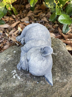 22nice4me Garden Statues French Bulldog concrete ornament resting on a stone in a garden setting