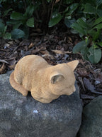 22nice4me Garden Statues ginger tabby cat sleeping statue made of hand-painted concrete for outdoor garden decor