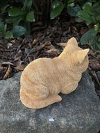 22nice4me Garden Statues ginger tabby cat sleeping statue made of hand-painted concrete for outdoor garden decor