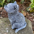 22nice4me Garden Statues grey concrete sitting cat garden ornament with textured hand-painted finish