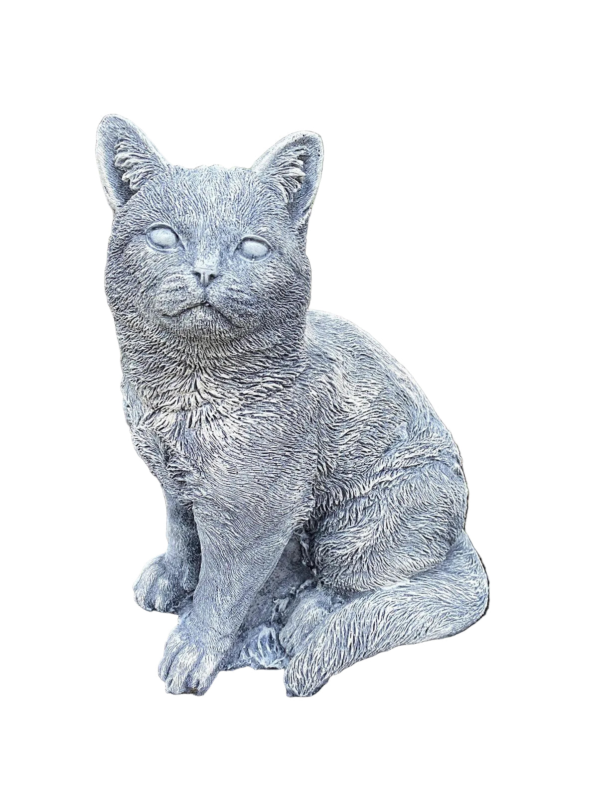 22nice4me Garden Statues grey concrete sitting cat memorial ornament with an antique finish
