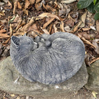 22nice4me Garden Statues grey concrete sleeping kitten statue with realistic hand-painted fur texture for outdoor use